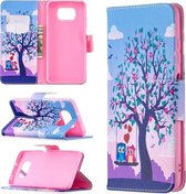 Voor Xiaomi Mi Poco X3 Gekleurde tekening patroon Horizontale flip lederen tas met houder & kaartsleuven & portemonnee (uil)