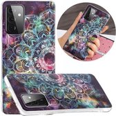Voor Samsung Galaxy A72 5G Lichtgevende TPU mobiele telefoon beschermhoes (Mandala Flower)