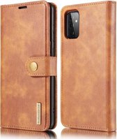 Voor Samsung Galaxy A72 5G DG.MING Crazy Horse Texture Flip Afneembare Magnetische Leren Case met Houder & Kaartsleuven & Portemonnee (Bruin)