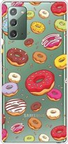 Voor Samsung Galaxy Note20 schokbestendig geverfd transparant TPU beschermhoes (donuts)