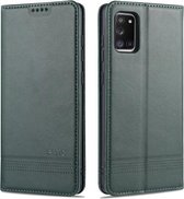 Voor Samsung Galaxy A41 AZNS Magnetische Kalf Textuur Horizontale Flip Leren Case met Kaartsleuven & Houder & Portemonnee (Donkergroen)