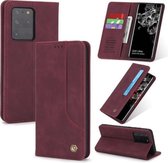 Voor Samsung Galaxy S20 Ultra POLA 008 Serie Retro Klassieke Magnetische Horizontale Flip Leren Case met Houder & Kaartsleuven (Rood)