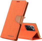 Voor Samsung Galaxy Note20 Ultra GOOSPERY CANVAS DAGBOEK Canvas Textuur Horizontale Flip PU lederen tas, met houder & kaartsleuven & portemonnee (oranje)