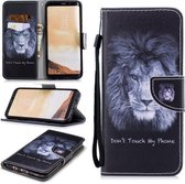 Voor Samsung Galaxy S8 Plus Gekleurd tekeningpatroon Horizontaal Flip TPU + PU lederen hoesje met houder & kaartsleuven & portemonnee & lanyard (leeuw)