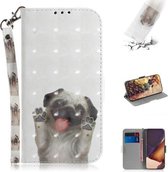 Voor Samsung Galaxy Note20 Ultra 3D Gekleurde Tekening Horizontale Flip Leren Case met Houder & Kaartsleuven & Portemonnee & Lanyard (Pug)