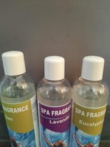 geur set voor jacuzzi - spa - bubbelbad - lavendel 250 ml -eucalyptus 250 ml - dennen 250 ml