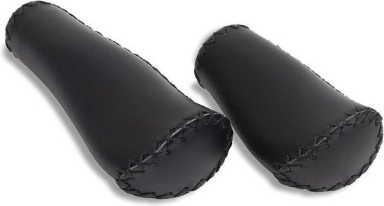 Poignées De Guidon De Vélo Bayli - Simili Cuir Noir, Forme Ergonomique à Vis