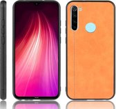 Voor Xiaomi Redmi Note 8T Schokbestendig Naaien Koe Patroon Huid PC + PU + TPU Case (Oranje)