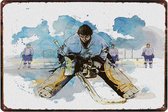 Retro Muur Decoratie uit Metaal Hockey 20x30cm DU-7002