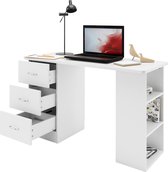 Piranha Furniture Guppy Bureau - Wit Houtnerf - Laden - Planken - Opslagruimte - PC54s