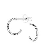 Joy|S - Zilveren oorringen stud - 10 mm - diamond cut t77