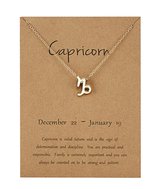 Cabantis Horoscoop-Ketting|Horoscoop|Ketting Dames|Ketting Heren| Goudkleurig|Capricorn|Steenbok