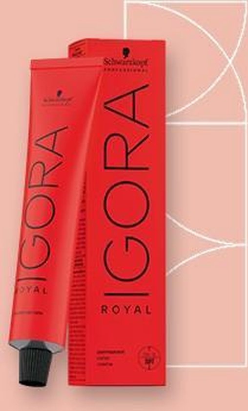 Rode doos en tube Igora Royal permanente haarkleurcrème.