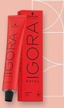 Rode doos en tube Igora Royal permanente haarkleurcrème.
