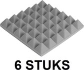 Geluidsisolatie - 6 STUKS - Isolatieplaten - 30 x 30 x 5 cm - Akoestisch Studioschuim - Noppenschuim - Isoleren van Geluid -  GRIJS