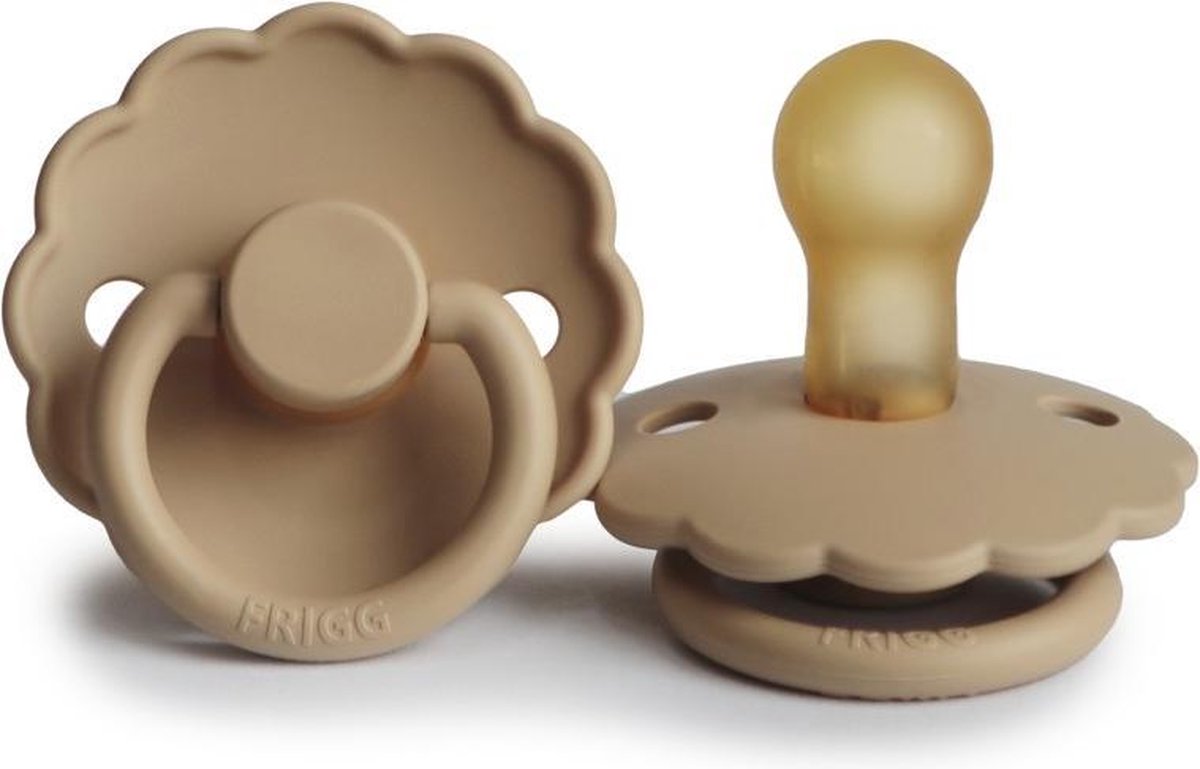Goedkoopste FRIGG Fopspeen | Daisy - Bloemspeen | Croissant - sand/beige | Maat 1 - T1 Leeftijd 0-6 maanden