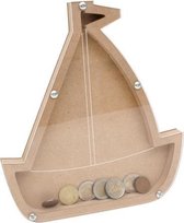 Hobbygroep MDF Spaarpot Zeilboot 22,6x25x1,6 cm