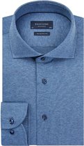 Profuomo - Knitted Jersey Overhemd Blauw - 43 - Heren - Slim-fit