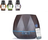 Roga Aroma diffuser Diamond - Aroma diffuser - Aroma therapie - Luchtbevochtiger - Geurverspreider - Luchtverfrisser - Vernevelaar - Dark Wood