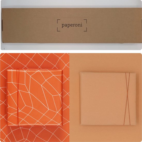 Paperoni - Cadeaupapierbox Tilted Peach - 4 rollen luxe cadeaupapier bijpassend... |