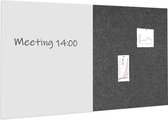 IVOL Whiteboard prikbord pakket 100x200 cm - 1 whiteboard + 1 akoestisch paneel - Antraciet