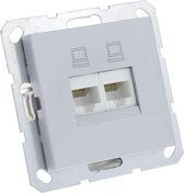 Q-Link S–Line contactdoos – telefoon – data – inbouw – 2 x 8–polig – aluminium
