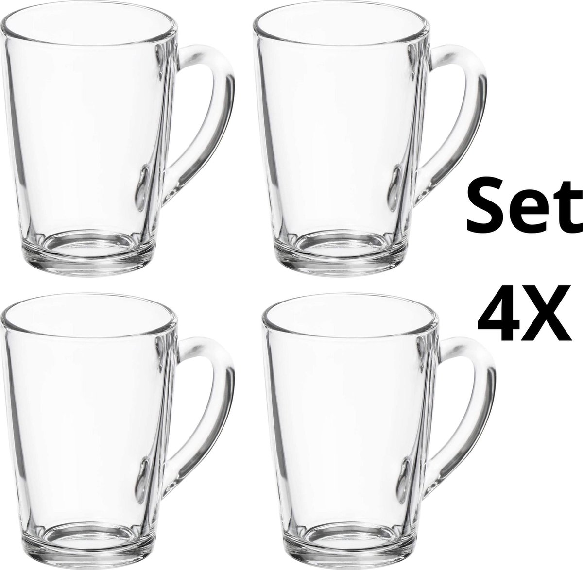 Set van 4 theeglazen - koffieglazen - 320ml x 4