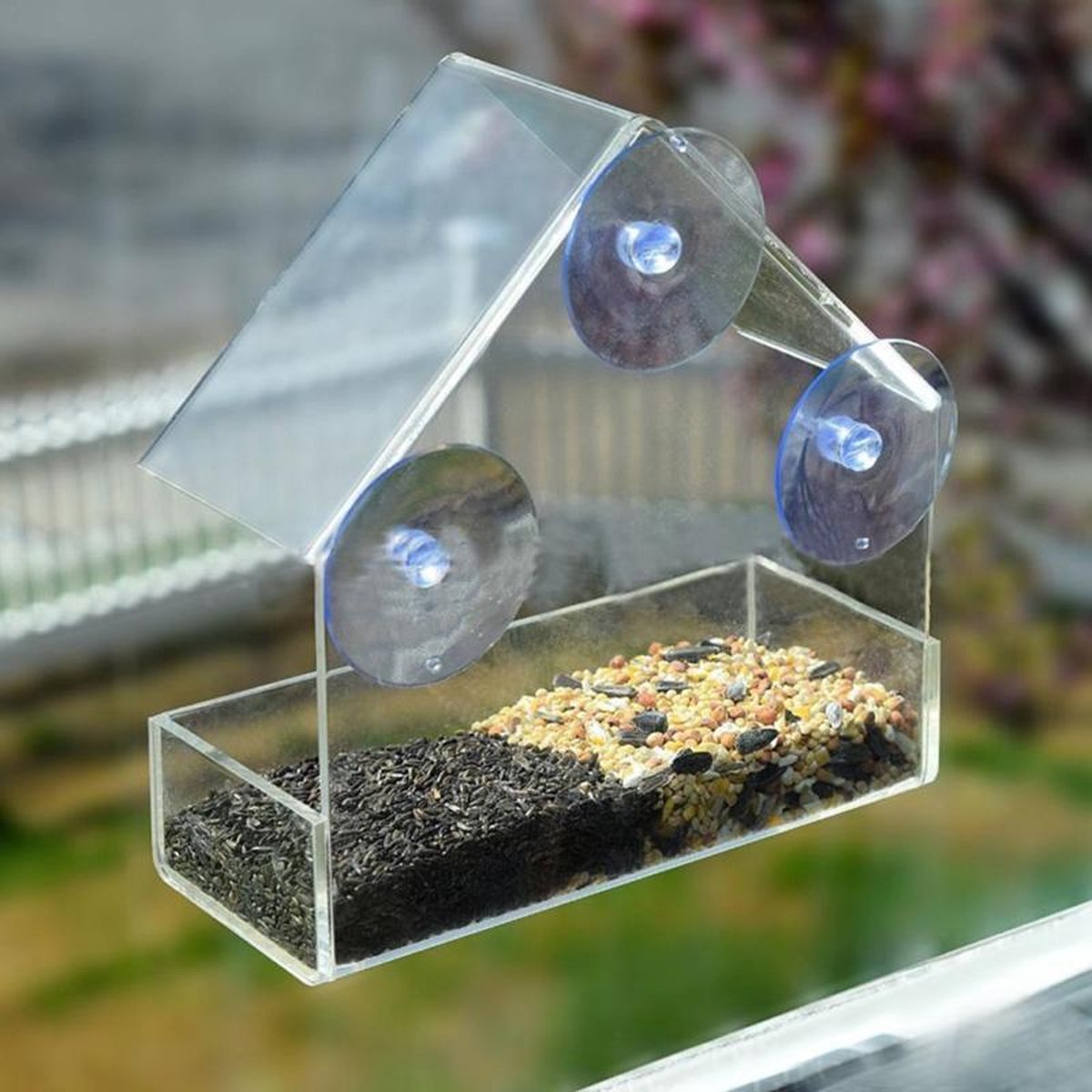 WiseGoods Premium Hangend Vogelhuisje Vogelvoederhuisje Raam Voederhuisje