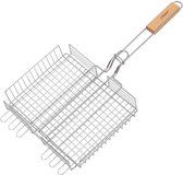 Maestro-Grillrooster met houten handvat afsluitbaar 25x30cm