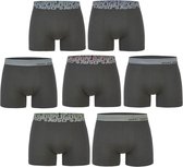 Happy Shorts 7P Zwarte Boxershorts Heren Multipack Effen Zwart -  S