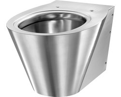 BCN S hangWC toevoer horizontaal RVS 304 ext. mat int. glans