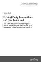 Schriften Zum Gesellschaftsrecht Und Unternehmensinsolvenzre- Related Party Transactions auf dem Pruefstand