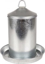 Kippen Waterbak Drinkklok Dobby - 4 liter - Zilver - 25 x 25 x 30 cm