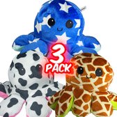 Ultrasativa® Octopus Mood Knuffel - 3 Pack - Omkeerbaar - Knuffel