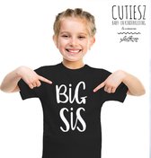 BIG SIS T-shirt | Grote zus tshirt zwart | Leeftijd ca. 1 tot 2 jaar