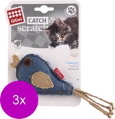 Gigwi Catch And Scratch Jeans Vogel - Kattenspeelgoed - 3 x 30x130x175 mm