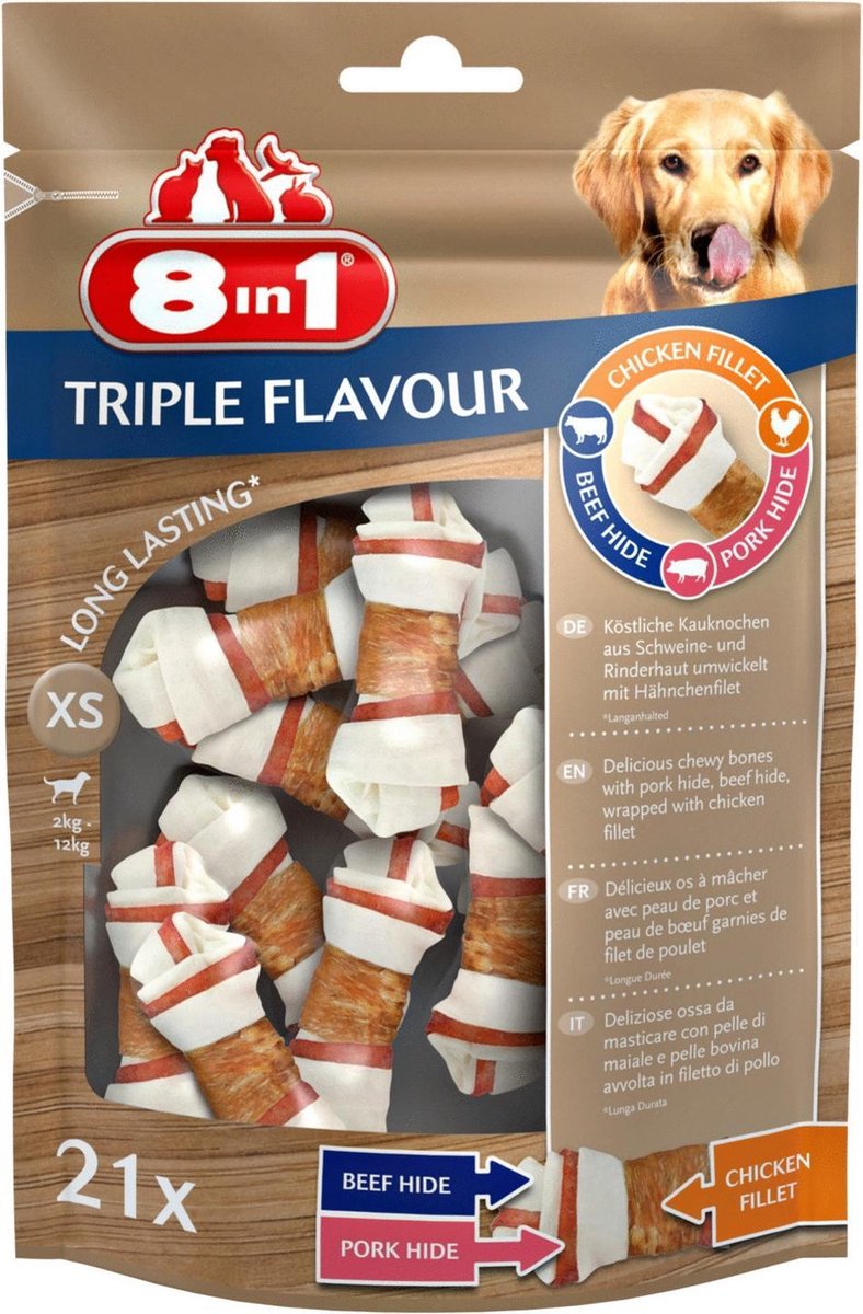 8in1 Triple Flavour Hondenbotten
