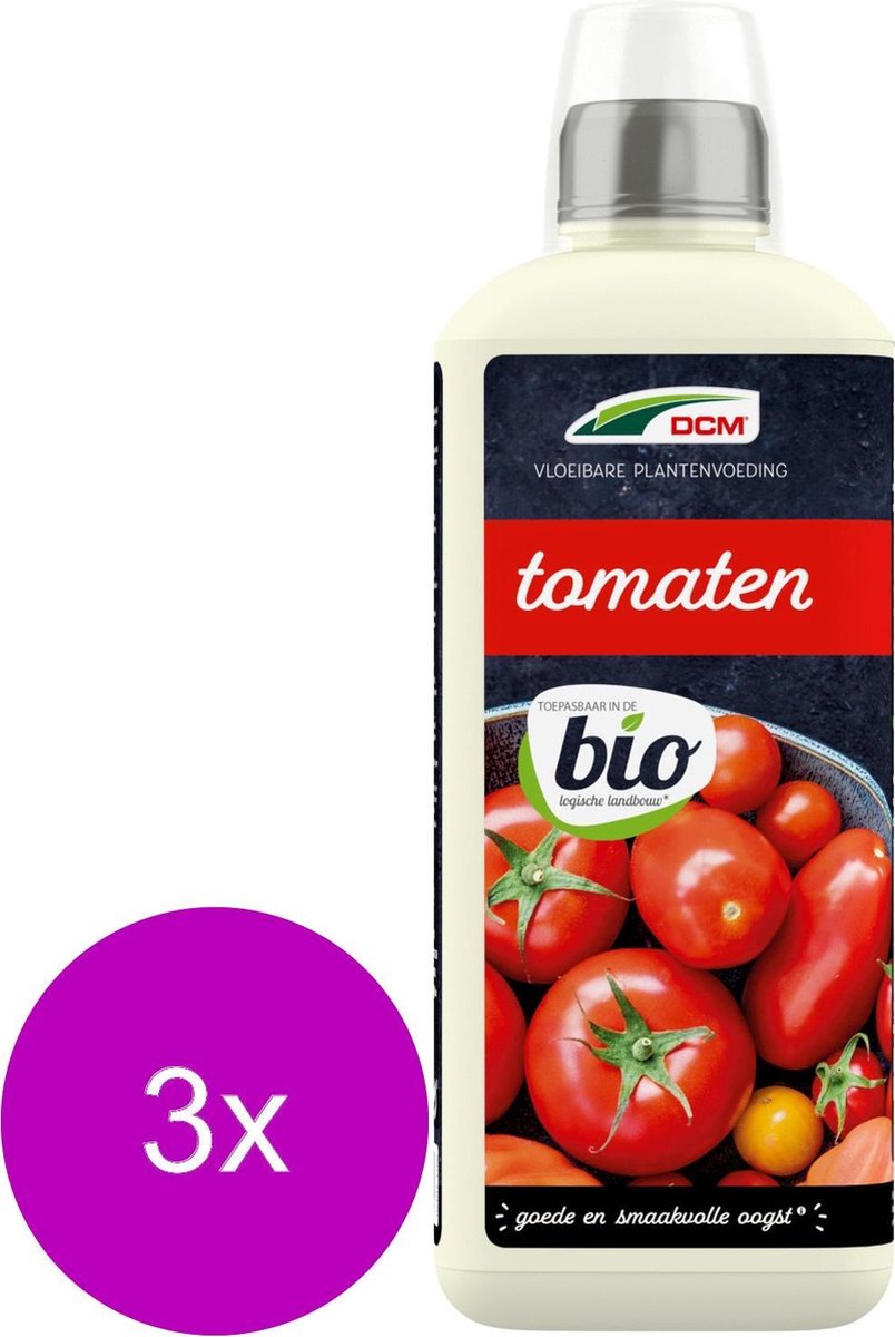 Dcm Meststof Vloeibaar Tomaten - Moestuinmeststoffen - 3 x 800 ml Bio