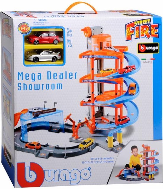 incident De kerk Pekkadillo Street Fire Bburago Mega Dealer Showroom Speelgoed Garage - Speelgoed voor  kinderen -... | bol.com