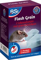 BSI - Flash Grain Graantjeslokaas- Ongediertebestrijding - 2 lokaasdoosjes met 10 g lokaas