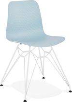 Alterego Moderne stoel 'GAUDY' blauw met wit metalen voet