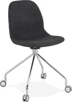 Alterego Design bureaustoel 'GLIPS' van grijze stof op wieltjes