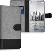 kwmobile telefoonhoesje geschikt voor LG G6 - Hoesje met pasjeshouder in grijs / zwart - Case met portemonnee