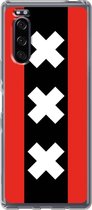 Sony Xperia 5 II Hoesje Transparant TPU Case - Amsterdamse vlag #ffffff