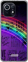 6F hoesje - geschikt voor Xiaomi Mi 11 -  Transparant TPU Case - Love is Love #ffffff