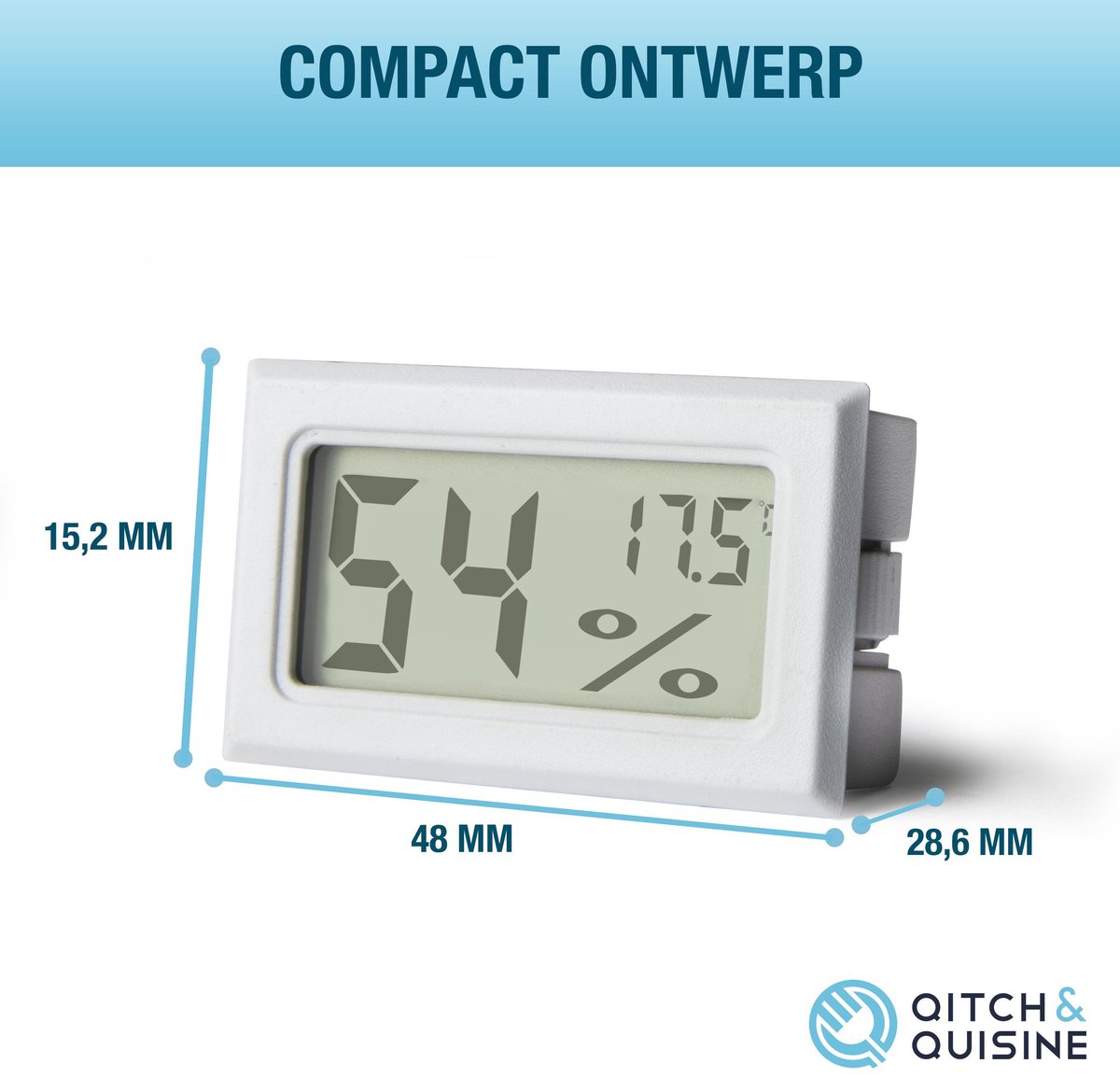 Qitch&Quisine Thermomètre et Hygromètre Avec Piles - Wit - Piles