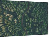 Droneshot van een bos - Foto op Canvas - 150 x 100 cm