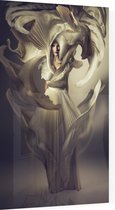 Vrouw in witte jurk - Foto op Plexiglas - 60 x 90 cm