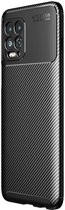 Motorola Moto G100 Hoesje Siliconen Carbon TPU Back Cover Zwart