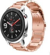 Stalen Smartwatch bandje - Geschikt voor  Xiaomi Amazfit GTR stalen band - rosé goud - 47mm - Horlogeband / Polsband / Armband